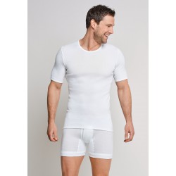 Schiesser T-shirt à manches courtes, côtelé blanc - Original Classics Schiesser T-shirt à manches courtes, côtelé blanc - Original Classics
