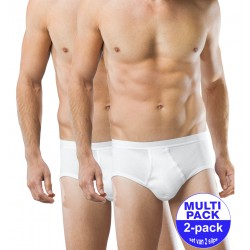 Schiesser slip lot de 2 original classics 1-1 rib sports briefs blanc hommes
