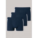 Schiesser lot de 3 boxers 95/5 coton bio – bleu foncé à rayures