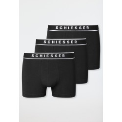 Schiesser boxer lot de 3 95/5 organic cotton boxer briefs black hommes