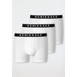 Schiesser boxer lot de 3 95/5 organic cotton boxer briefs blanc hommes