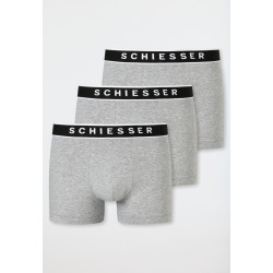 Schiesser boxer lot de 3 95/5 organic cotton boxer briefs gris chiné hommes