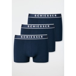 Schiesser boxer lot de 3 95/5 organic cotton boxer briefs dark blue hommes