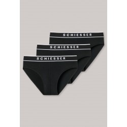 Schiesser slip lot de 3 95/5 organic cotton rio briefs black hommes Schiesser slip lot de 3 95/5 organic cotton rio briefs black hommes