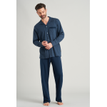Schiesser pyjama long  patte de boutonnage foncé