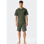 Schiesser pyjama court encolure en V motifs kaki - Fashion Nightwear