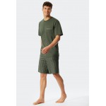 Schiesser pyjama court encolure en V motifs kaki - Fashion Nightwear