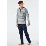 Schiesser pyjama long patte de boutonnage à rayures multicolore - Fashion Nightwear