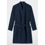 Schiesser peignoir piqué gaufré bleu fonce - Essentials 