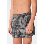 Schiesser Boxers lot de 2 matière tissée noir carreaux - Boxershorts Multipack