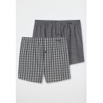 Schiesser Boxers lot de 2 matière tissée noir carreaux - Boxershorts Multipack