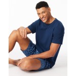 Schiesser pyjama court imprimé bleu foncé - Casual Essentials 
