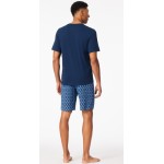 Schiesser pyjama court imprimé bleu foncé - Casual Essentials 