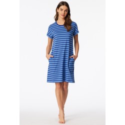Schiesser chemise de nuit à manches courtes rayures royales