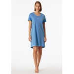 Schiesser chemise de nuit à manches courtes imprimé bleu clair - Casual Essentials