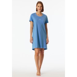Schiesser chemise de nuit à manches courtes imprimé bleu clair - Casual Essentials Schiesser chemise de nuit à manches courtes imprimé bleu clair - Casual Essentials