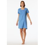 Schiesser chemise de nuit à manches courtes imprimé bleu clair - Casual Essentials