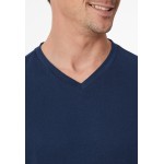 Schiesser pyjama long col V rayures royal - bleu Jean Mode Nuit