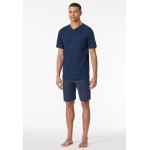 Schiesser pyjama pantalon court casual essentials admiral blue hommes
