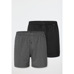 Schiesser lot de 2 boxers en jersey imprimé uni 911