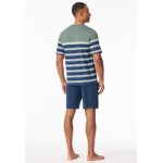Schiesser pyjama court rayures kaki - Casual Nightwear