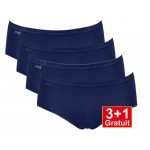 Sloggi slip basic+ midi cotton femmes (3+1 gratuit) lot de 4 slips bleu foncé - votre avantage de prix : 14,95 € 