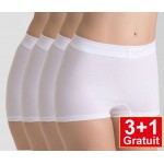 Sloggi shorty Double Comfort - lot de 4 slips (3+1 gratuit) - Blanc - votre avantage de prix : 14,99 €