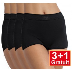 Sloggi shorty Double Comfort - lot de 4 slips (3+1 gratuit) - Noir - votre avantage de prix : 14,99 €