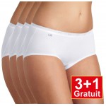 Sloggi slip Basic+ Midi cotton (3+1 gratuit) - lot de 4 slips - blanc - votre avantage de prix : 14,99 €