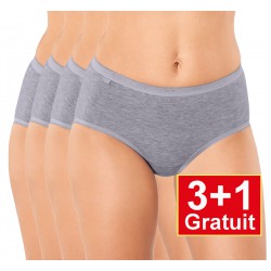Sloggi slip Basic+ Midi cotton (3+1 gratuit) lot de 4 slips gris - votre avantage de prix : 14,99 €