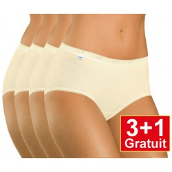 Sloggi slip Basic+ Midi Cotton (3+1 gratuit) - lot de 4 slips - ivoire - votre avantage de prix : 14,99 €