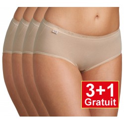 Sloggi slip Basic+ Midi cotton (3+1 gratuit) - lot de 4 slips - peau - votre avantage de prix : 14,99 €
