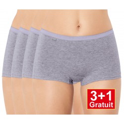 Sloggi shorty Basic+ Cotton gris lot de 4 slips (3+1 gratuit) - votre avantage de prix : 14,99 €
