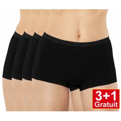 Sloggi shorty Basic+ Cotton noir lot de 4 slips (3+1 gratuit) - votre avantage de prix : 14,99 €