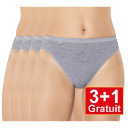 Sloggi Basic+ Tai Culotte Femme - Gris - 3+1 GRATUIT - Économisez €14,99