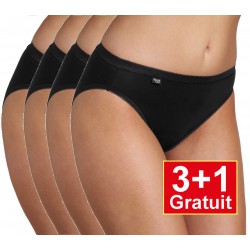 Sloggi slip Basic+ Tai Cotton - noir - lot de 4 slips (3+1 gratuit) - votre avantage de prix : 14,99 €