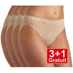Sloggi slip Basic+ Tai Cotton - peau - lot de 4 slips (3+1 gratuit) - votre avantage de prix : 14,99 €