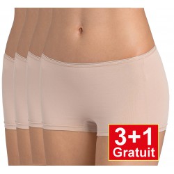 Sloggi shorty Feel Sensational - 3+1 gratuit - lot de 4 - Peau - votre avantage de prix : 17,99 €