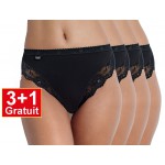 Sloggi slip Romance Tai (3+1 gratuit) - lot de 4 slips - noir - votre avantage de prix : 16,99 €