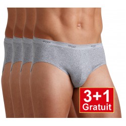 Sloggi slip Basic Midi H - (3+1 gratuit) - lot de 4 slips - gris