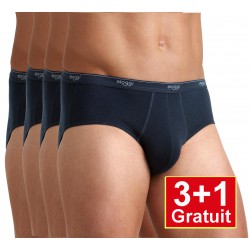 Sloggi slip Basic Midi H - (3+1 gratuit) - lot de 4 slips- bleu foncé