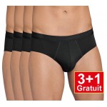 Sloggi EverNew Midi H - lot de 4 slips (3+1 gratuit) - noir