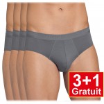 Sloggi Evernew Midi H - lot de 4 slips (3+1 gratuit) - gris