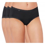 Sloggi 24/7 cotton lace midi - lot de 3 slips - Noir